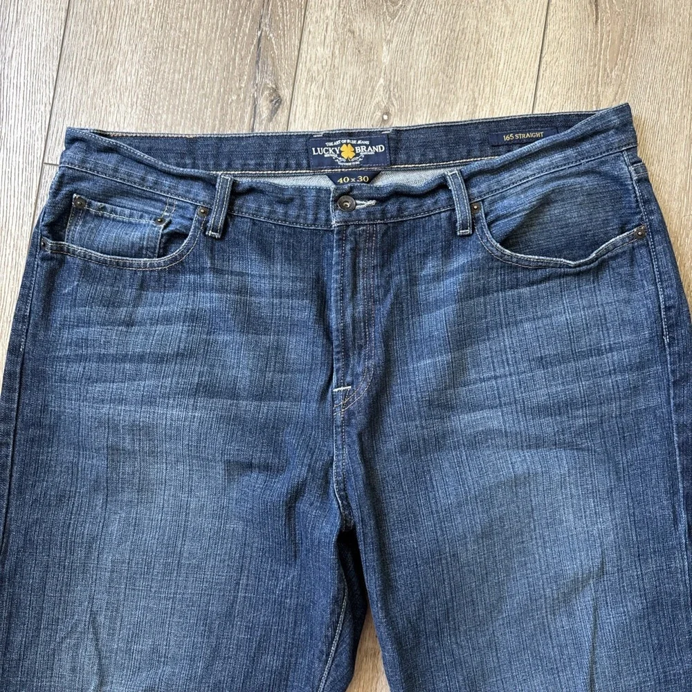 Lucky Brand Mens 40 X 30 Straight Leg 165 Short Inseam Blue Jeans Zip Front #433